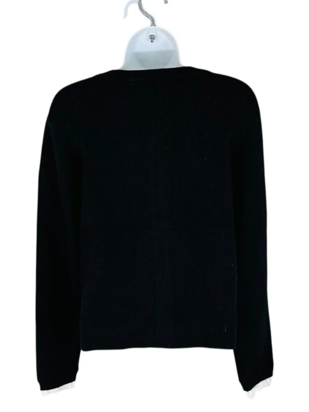Elie Tahari Women's Size L Feminine Noir White Lady Cardigan Sweater NEW